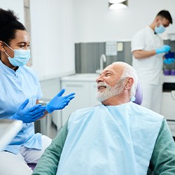 Man smiling in the dental chair